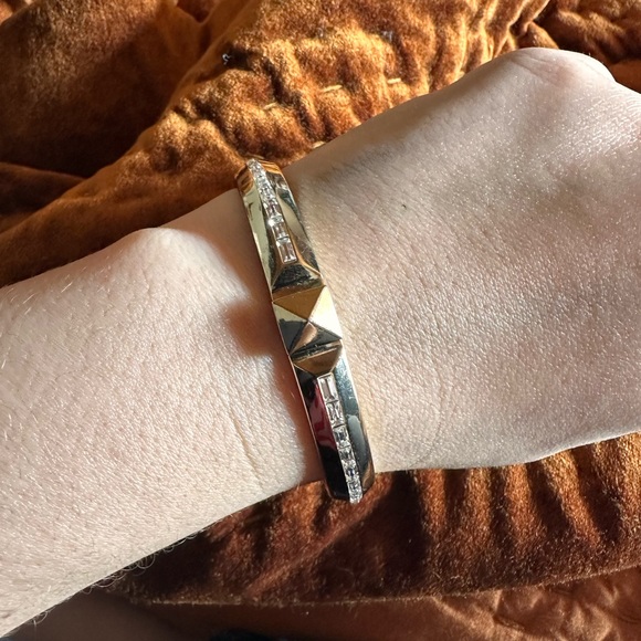 Henri Bendel Bangle- Gold with Clear Stones - Picture 6 of 6